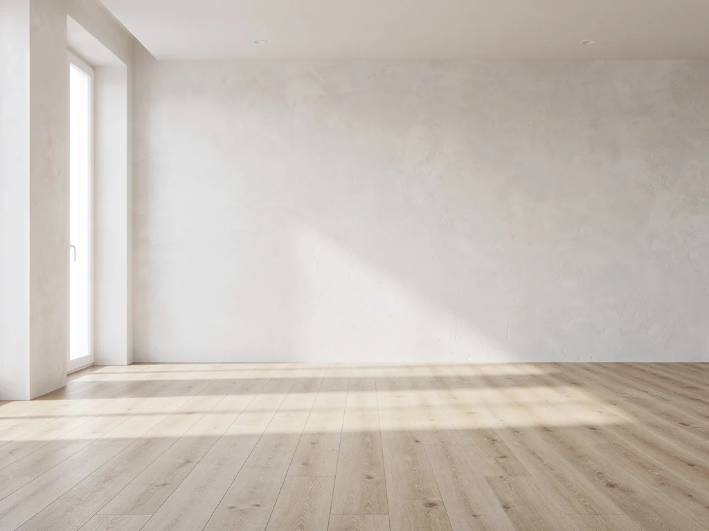 Séjour rénové, murs doublés par l'intérieur et finition prête à peindre